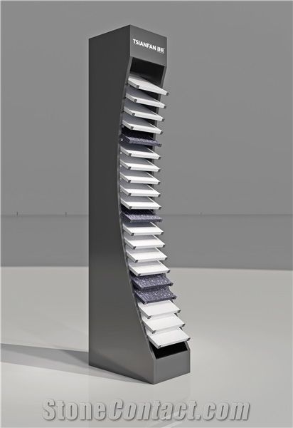 Hot-Sale Large Black Metal Tile Stone Display Rack