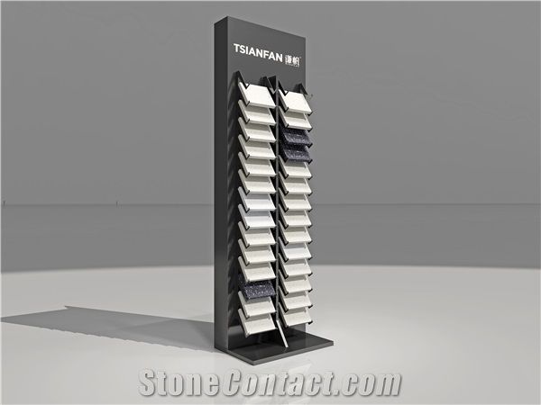 Hot-Sale Large Black Metal Tile Stone Display Rack