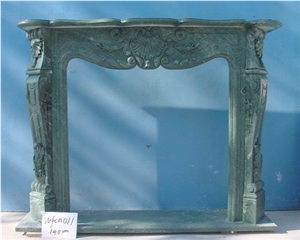 Green Marble Fireplace Sculpture Statue Mantel
