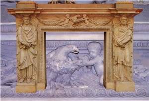 Marble Fireplace Mantel Sculpture