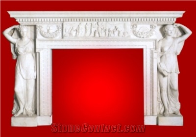 Marble Fireplace Mantel Sculpture