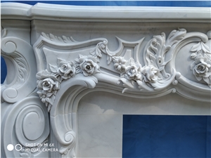 White Marble Fireplace Mantel Sculpture Fireplace