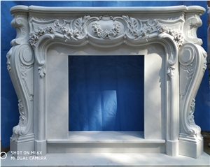 White Marble Fireplace Mantel Sculpture Fireplace