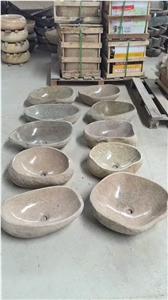 Yellow River Stone Sinks,Yellow Cobble Stone Basin