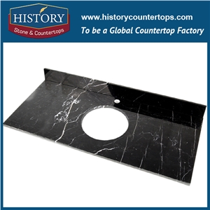 China Nero Margiua Marble Bathroom Vanity Top