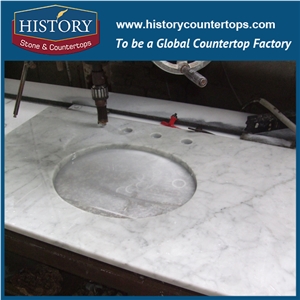 Italian Carrara White Marble Prefab Vanity Tops