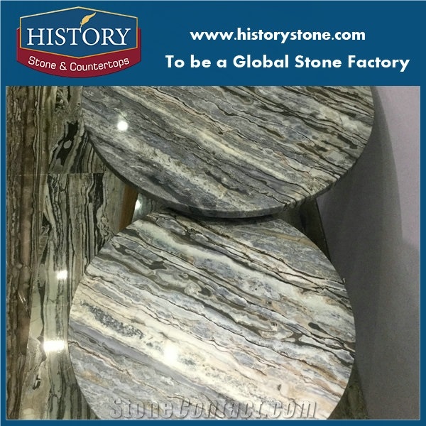 Wooden Blue Marble for Bathroom Countertop