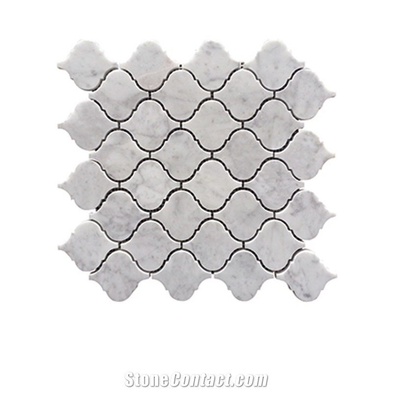 Carrara Marble Lantern Mosaic Tile