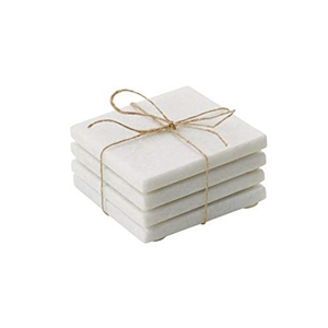 Hot Sale Square White Carrara Marble Coasters