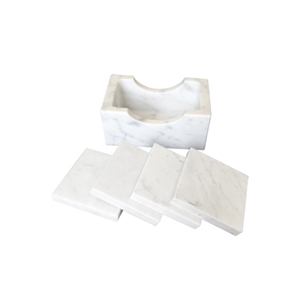 Hot Sale Square White Carrara Marble Coasters