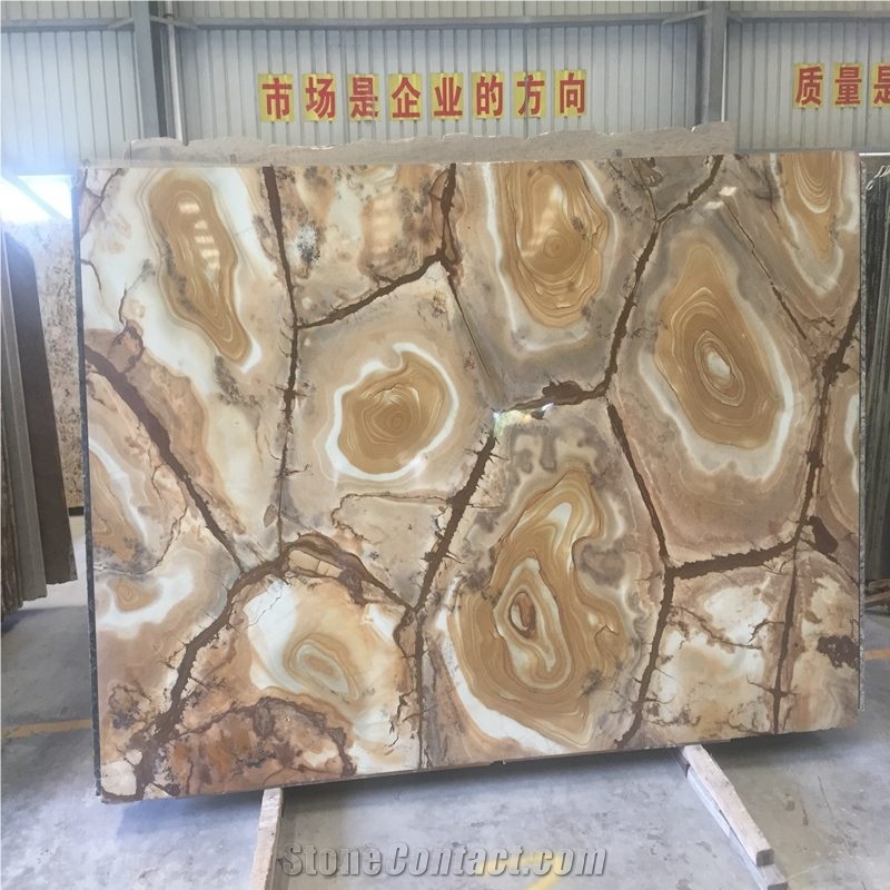 Large Brazil Solid Quartzite Slab with Golden