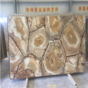 Large Brazil Solid Quartzite Slab with Golden