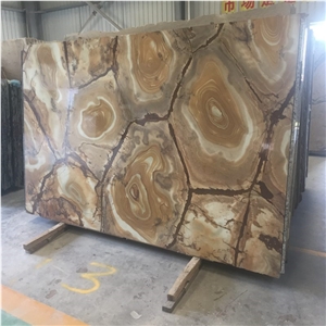 Large Brazil Solid Quartzite Slab with Golden