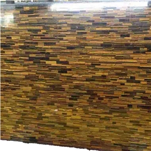 Yellow Tiger Eyes Quartzite Bathroom Countertop