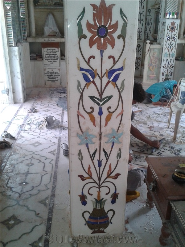 Inlaid Marble Waterjet Floor Carpet Medallions