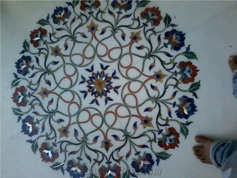 Inlaid Marble Waterjet Floor Carpet Medallions