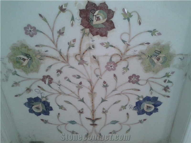 Inlaid Marble Waterjet Floor Carpet Medallions