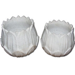 Makrana White Marble Flower Pot
