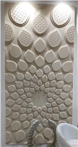 Mint White Sandstone Cnc Wall Panels