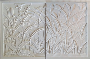 Mint White Sandstone Cnc Wall Panels