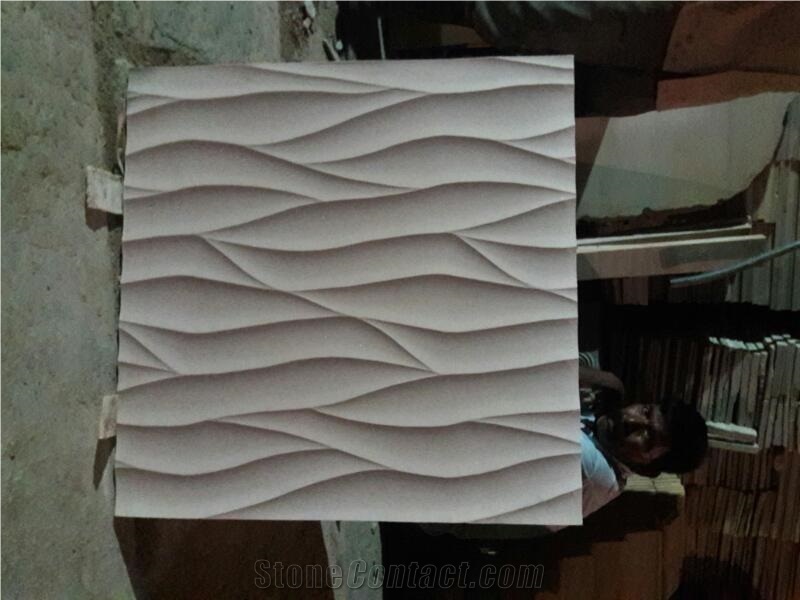 Mint White Sandstone Cnc Wall Panels