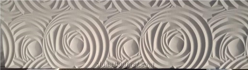 Mint White Sandstone Cnc Wall Panels
