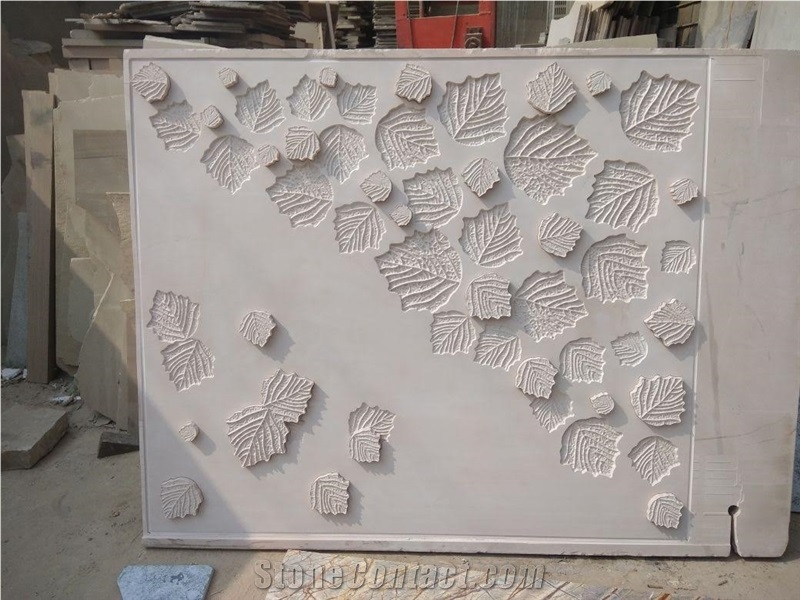 Mint White Sandstone Cnc Wall Panels