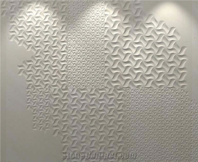 Mint White Sandstone Cnc Wall Relief