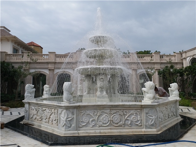 Opal White Marble Fountain