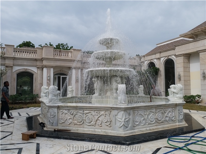 Opal White Marble Fountain