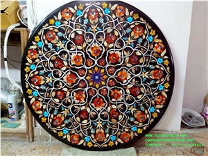 Table Top Inlayed Makrana Marble