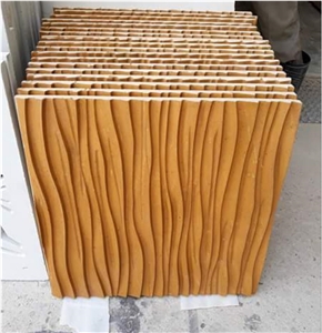Teak Wood Sandstone Cnc Carved Wall Panels