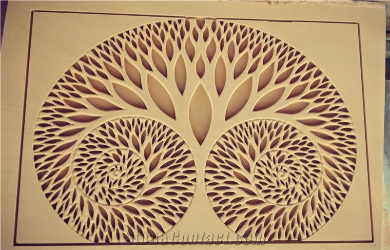 Teak Wood Sandstone Cnc Carved Wall Panels