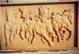 Teak Wood Sandstone Cnc Carved Wall Panels