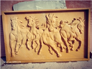 Teak Wood Sandstone Cnc Carved Wall Panels
