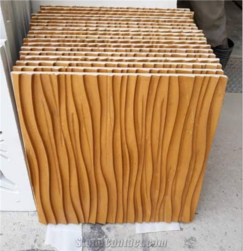 Teak Wood Sandstone Cnc Carved Wall Panels