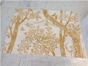 Teak Wood Sandstone Cnc Carved Wall Panels