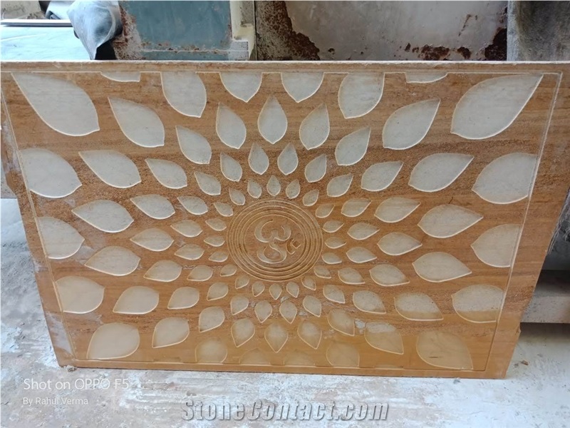 Teak Wood Sandstone Cnc Carved Wall Panels