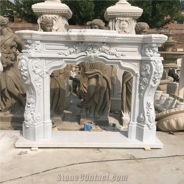 White Marble Fireplace