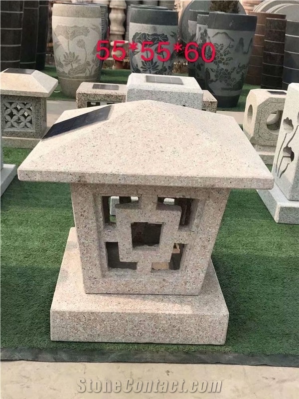 Decorative Garden Stone Granite Solar Lanterns
