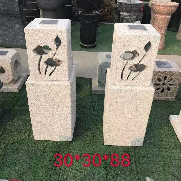 Decorative Garden Stone Granite Solar Lanterns
