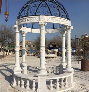 Hand Carved Natural Stone Marble Garden Gazebo