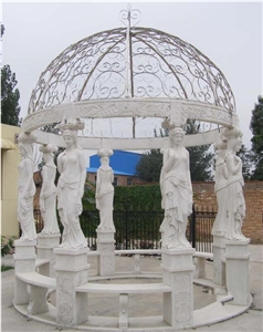 Hand Carved Natural Stone Marble Garden Gazebo
