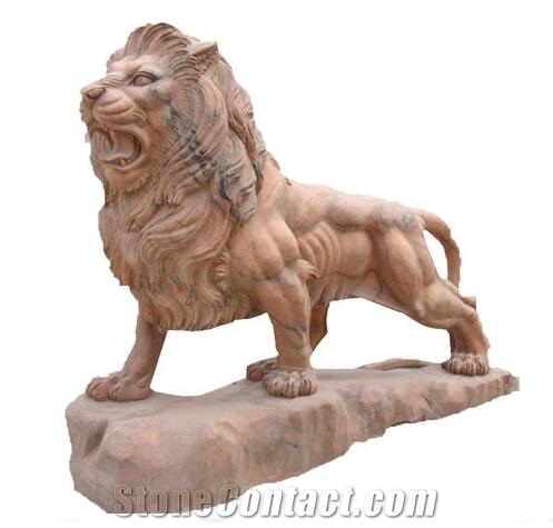 Marble Lion Carving for Garden Decoration
