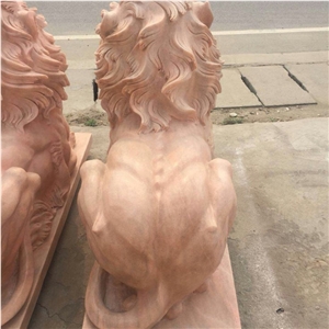 Marble Lion Carving for Garden Decoration