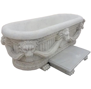 Marble Stone Oval Handcarved Bathtub
