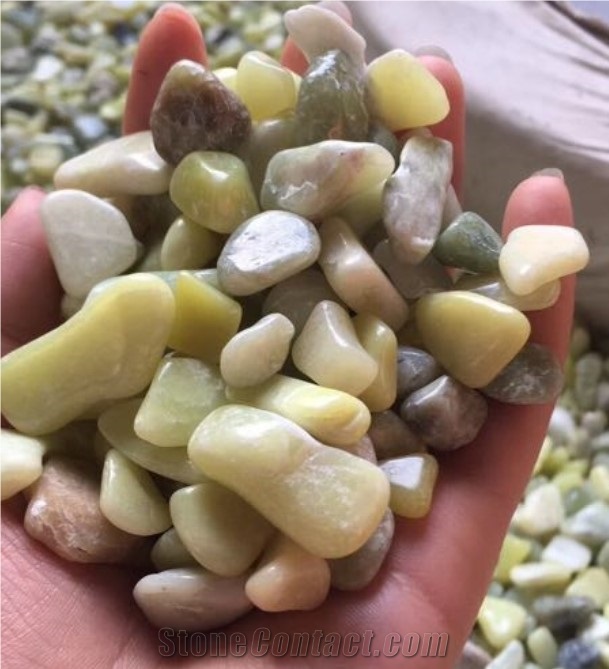 Polished Green Jade Pebble Stone