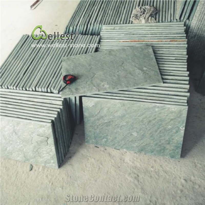 China Patio Paving Stone Split Green Slate Tiles