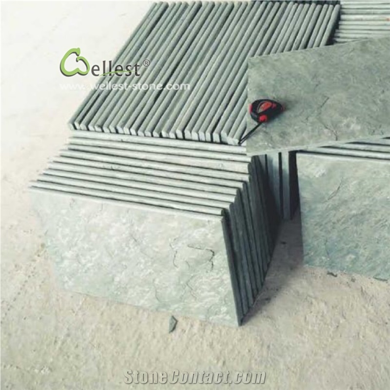 China Patio Paving Stone Split Green Slate Tiles