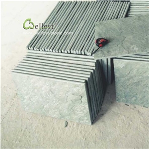 China Patio Paving Stone Split Green Slate Tiles